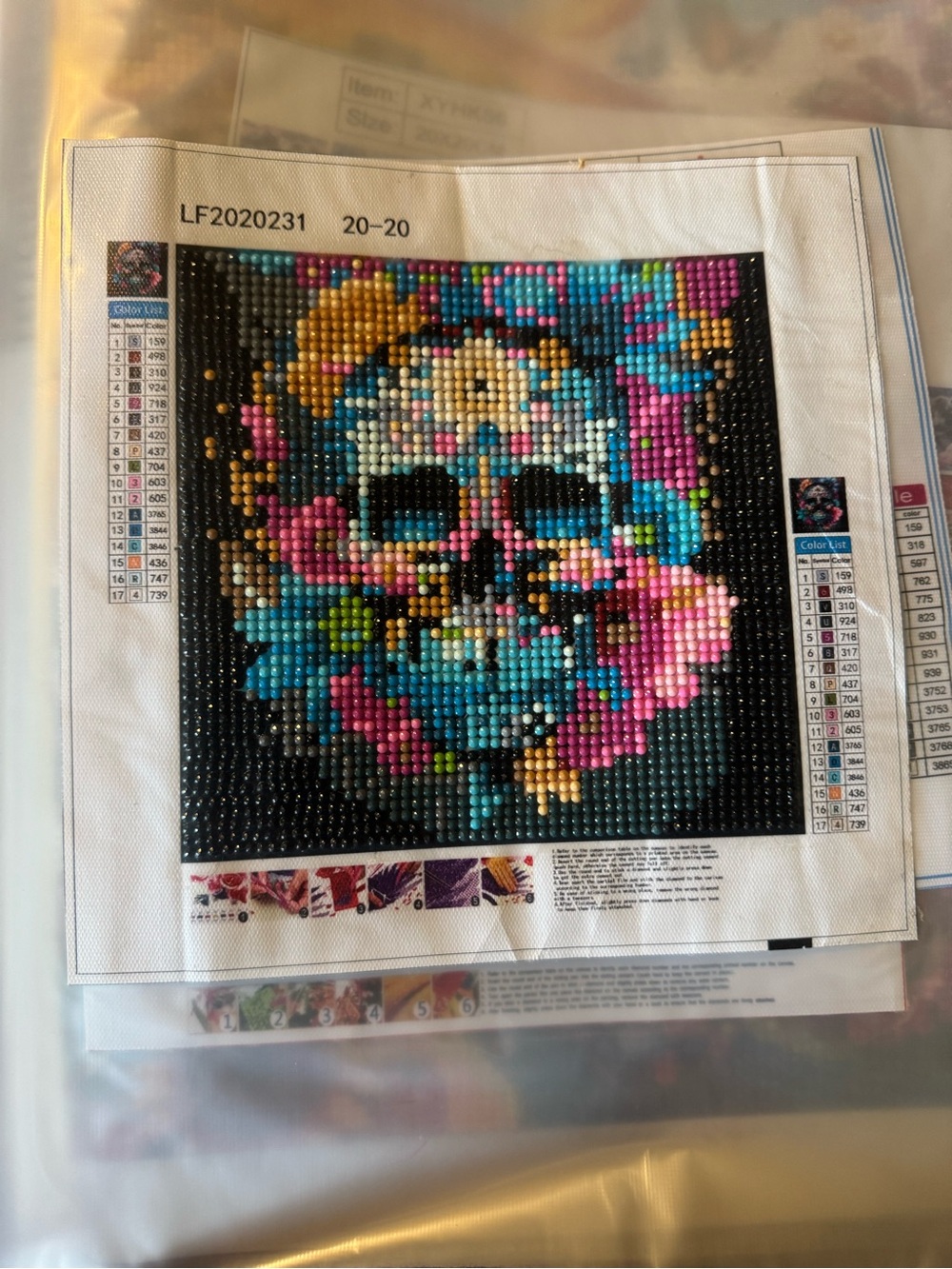 Colorful Skull Diamond Art Wall Decor - Multicolor